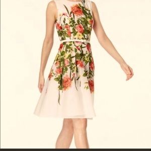 2/$30 EUC Tommy Hilfiger SZ 8 dress floral pattern sleeveless belted fit & flare